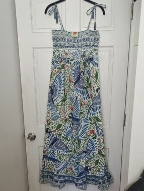Farm Rio Smocked Macaw Sundress with Beading